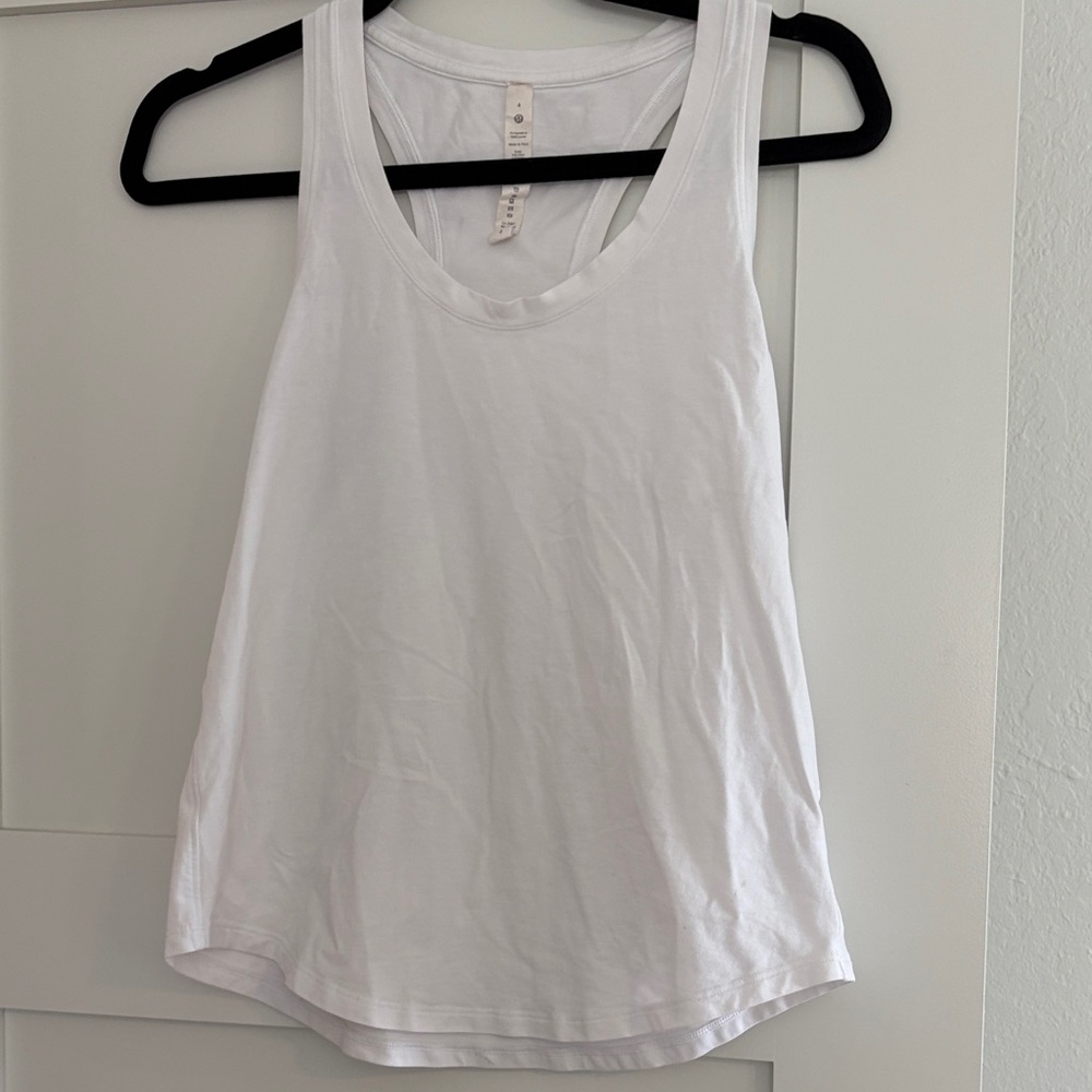 lululemon athletica White Scoop Neck Tank Top